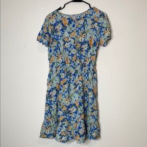 Croft & Barrow Floral Blue and Orange Dress